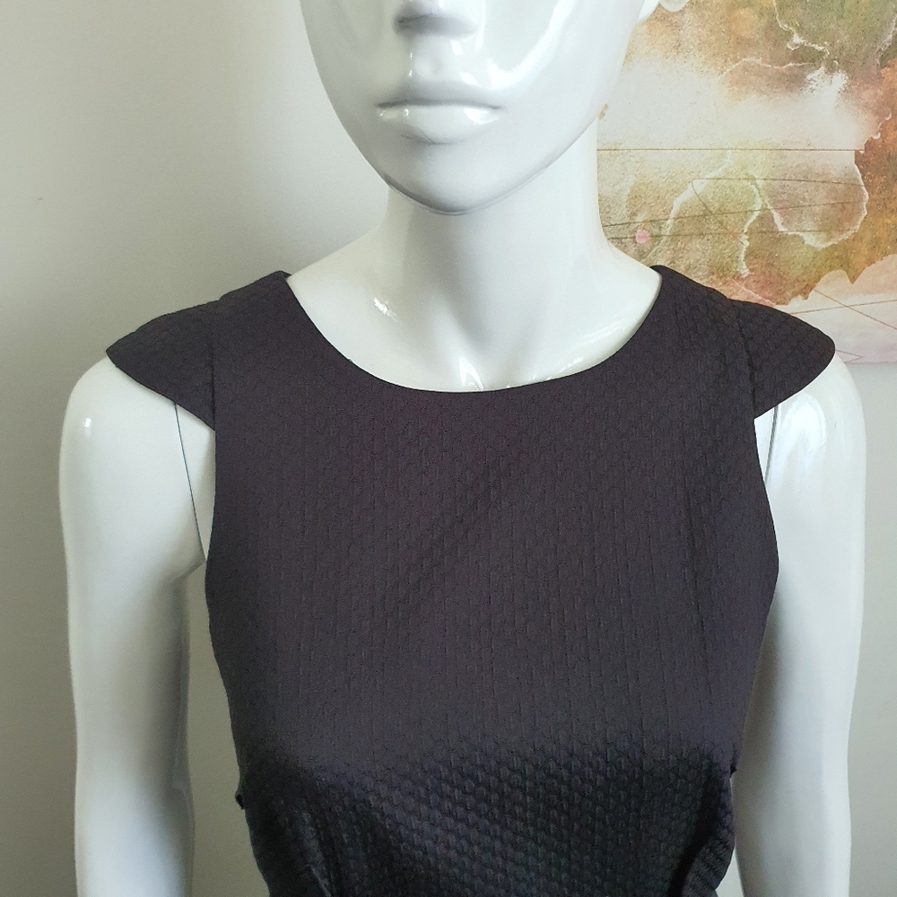 Coast UK Size 12 Black Fit and Flare Box Pleated Cap Sleeve Dress NWOT - Picture 2 of 12